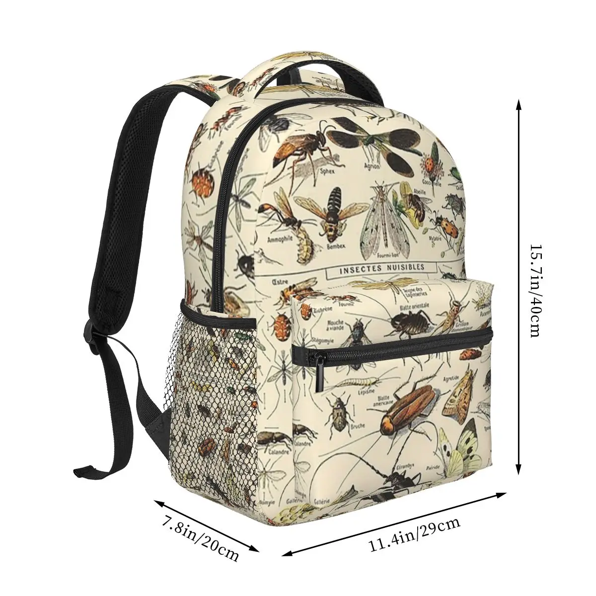 Vintage Insect Backpacks Boys Girls Bookbag Children School Bags Cartoon Laptop Rucksack Shoulder Bag Large Capacity