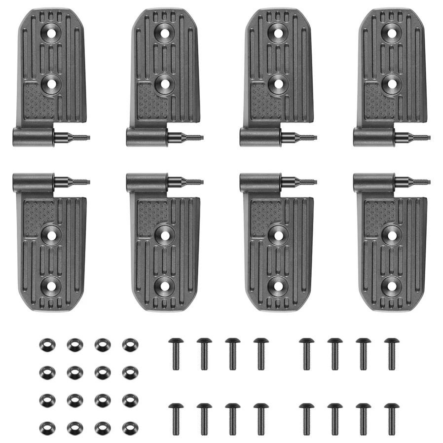 ANX 8-teiliges, robustes Türscharnier-Set aus Aluminium mit US-Flaggenmuster, passend für Wrangler JL JLU & Gladiator JT 2018-2024 Sport Sahara Rubicon – Detail 1
