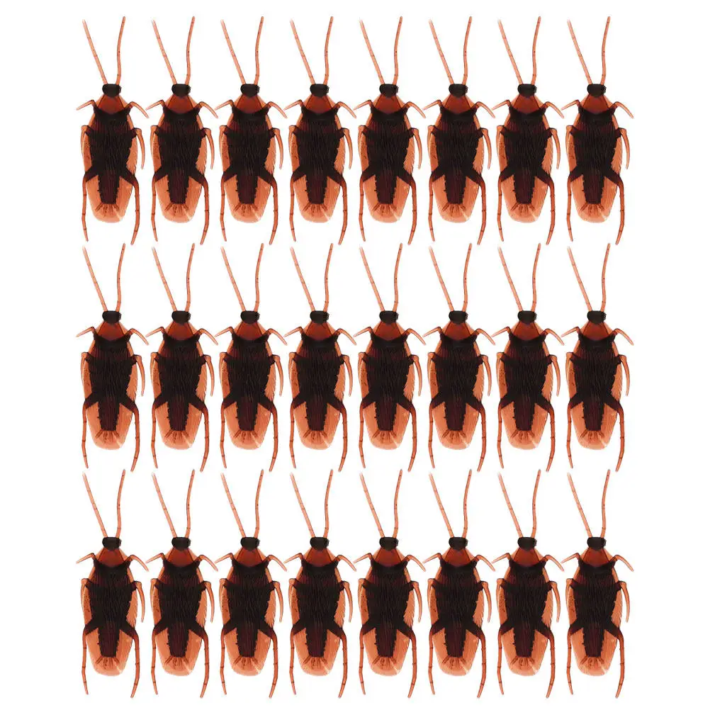 100Pcs Fake Cockroach Realistic Simulation Bugs Scary Party Prank Props Halloween Trick Decorations Fake Party Prop
