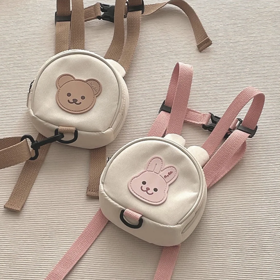 Zaino per bambini coreano rotondo Kawaii bambini \\ borse per ragazza Kindergarten Boy zainetto Cartoon Bear Bunny Toddler Bag