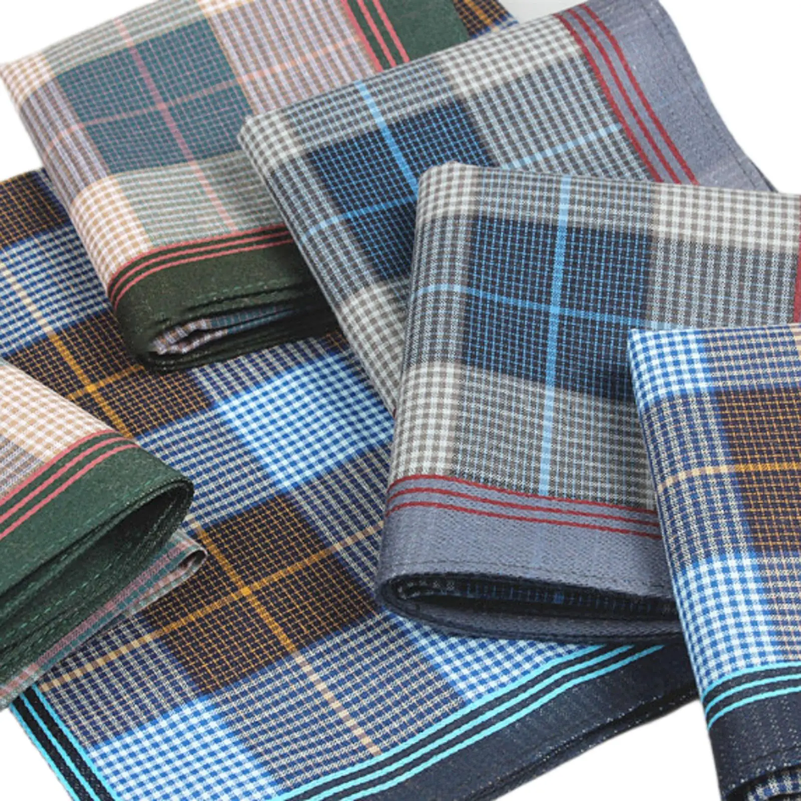 6 Pieces Cotton Handkerchief Hankies Gift Soft for Gents Celebration Wedding