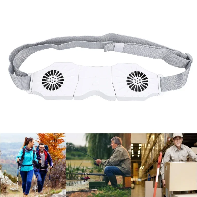 

Waist Fan 3 Speed USB Rechargeable 8000MAh Battery Operated Wearable Personal Fan Body Dual Fan For Outdoor Farm Camping Hiking