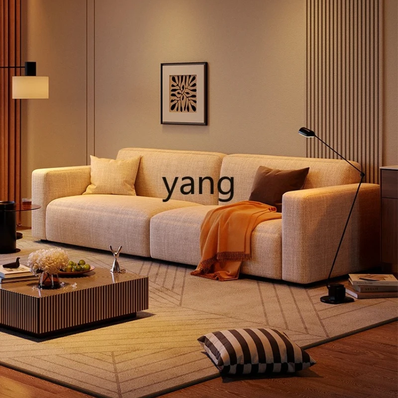 

Lmm high-end cotton and linen fabric sofa living room small apartment floor straight row removable and washable