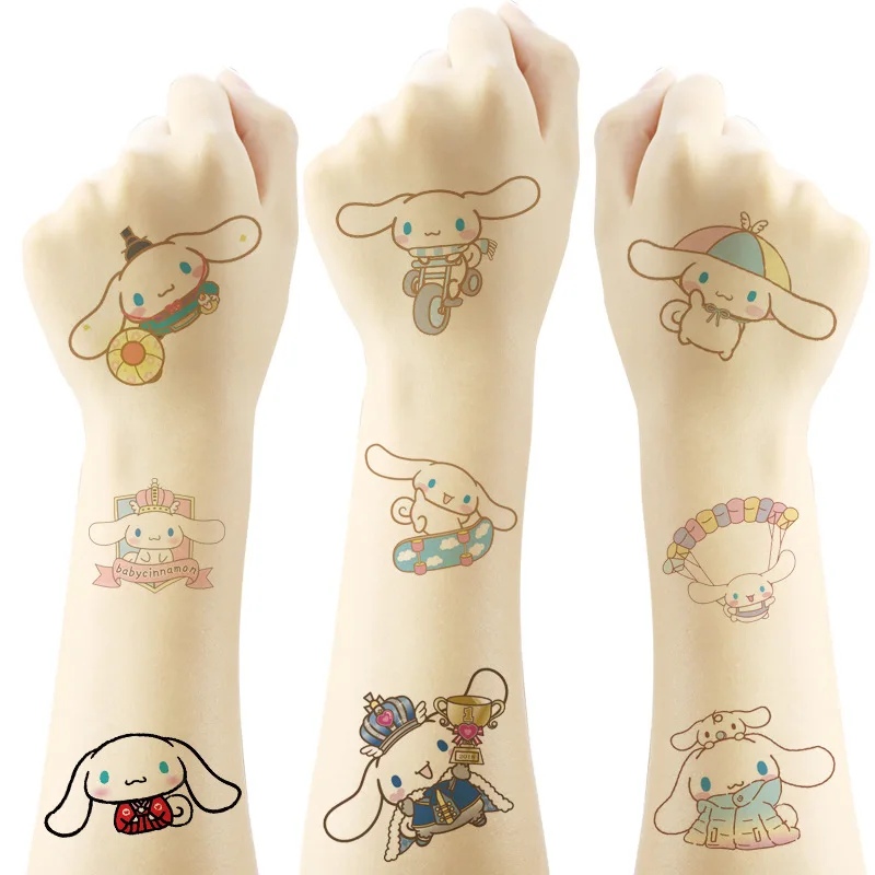 20Pcs/Set Sanrio Tattoo Stickers HelloKitty Kuromi Melody Waterproof  Birthday Party Supplies Decoration Kids Gift Toys