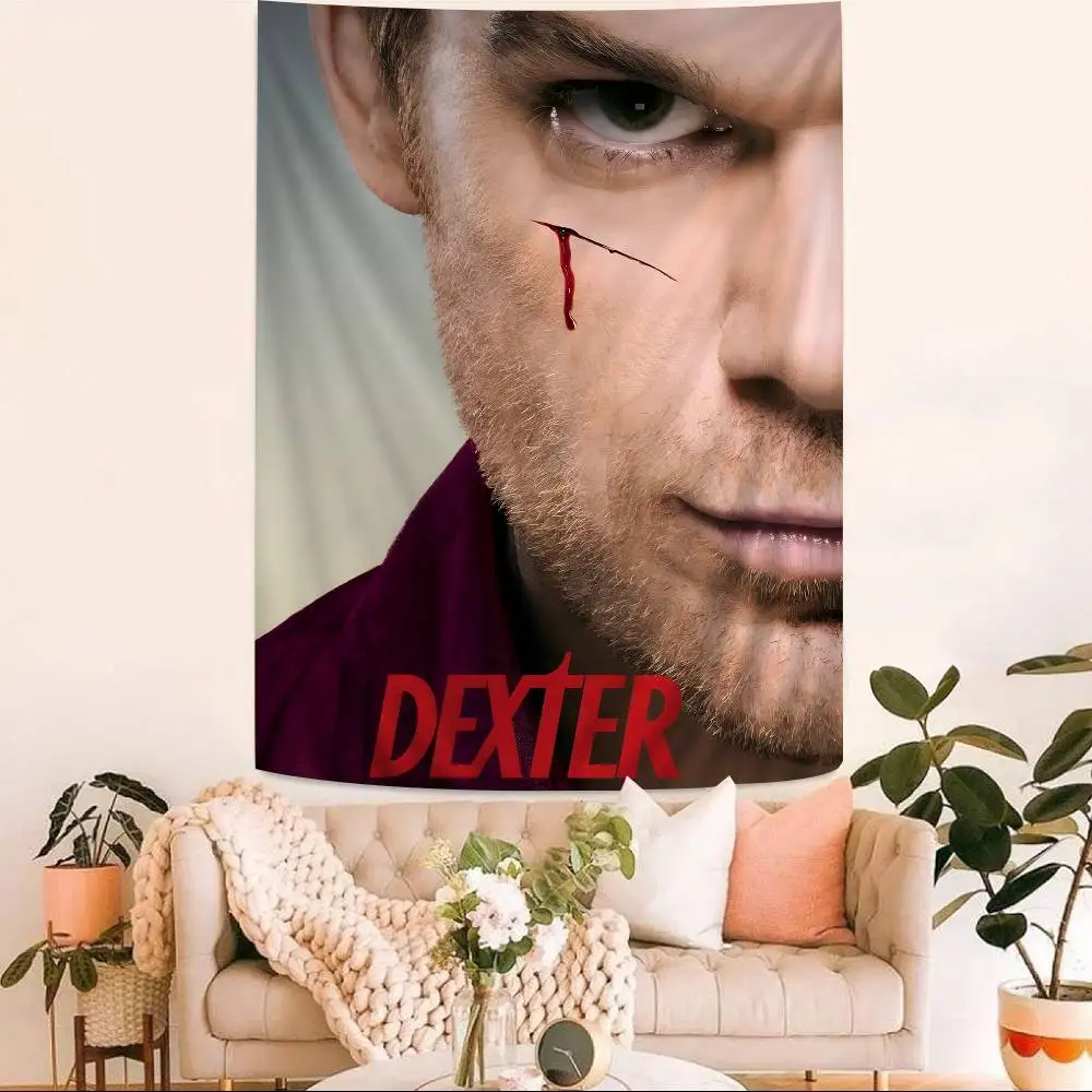 D-Dexter مايكل C.Hall تلفزيون كلاسيكي كارتون نسيج بوهيمي جدار المفروشات ماندالا ديكور المنزل #5