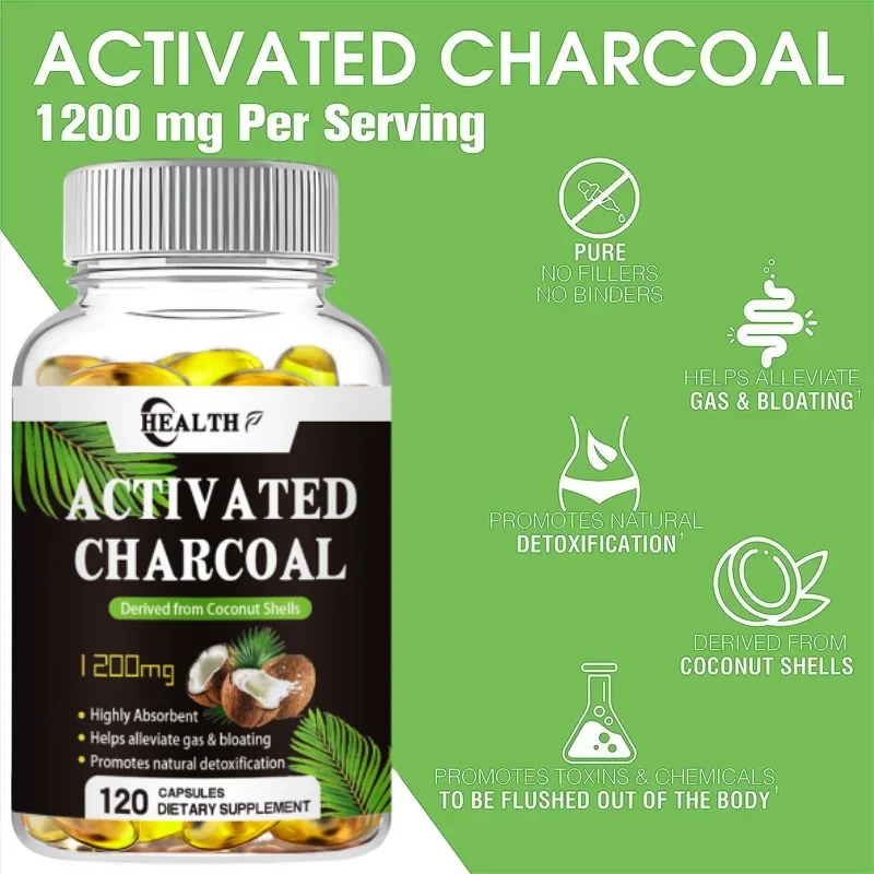 Activated Carbon - Digestive Supplement - Combines Unnecessary Materials And Gases In The Digestive Tract