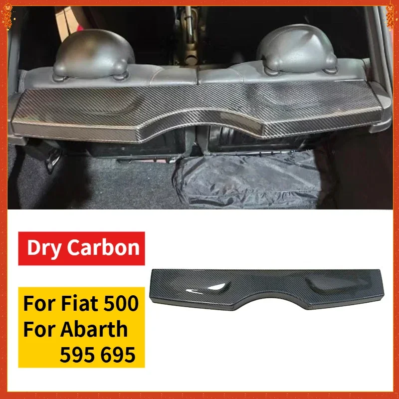 For Fiat 500 For Abarth 595 695 Real Dry Carbon Fiber Trunk Organizer Rack Cover Panel 08-2024 Interior Mouldings Accessories