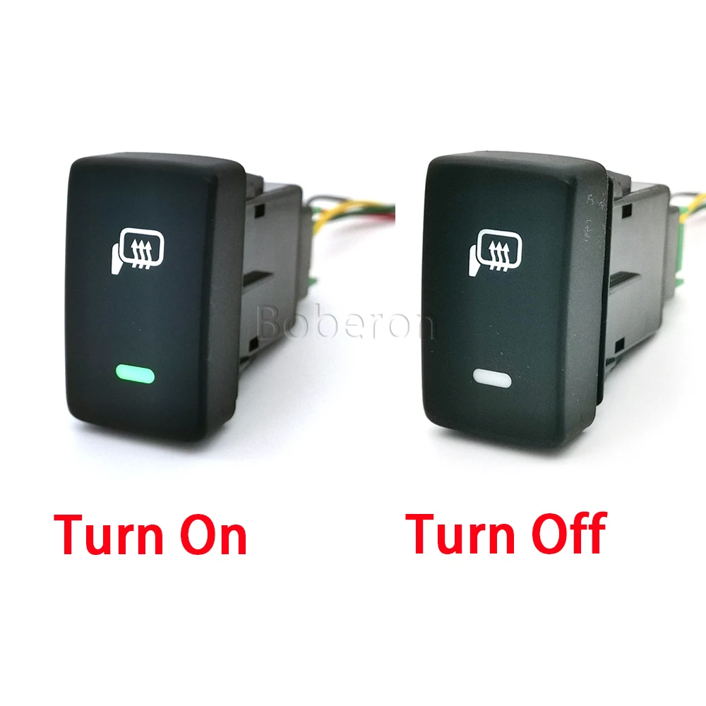 1 Stück Auto-Grünlicht-Schalter für Nebelscheinwerfer vorne und hinten, Rückspiegelheizung, Garagenknopf zum Ein- und Ausschalten, passend für Honda CRV Odyssey Civic Fit – Detail 4