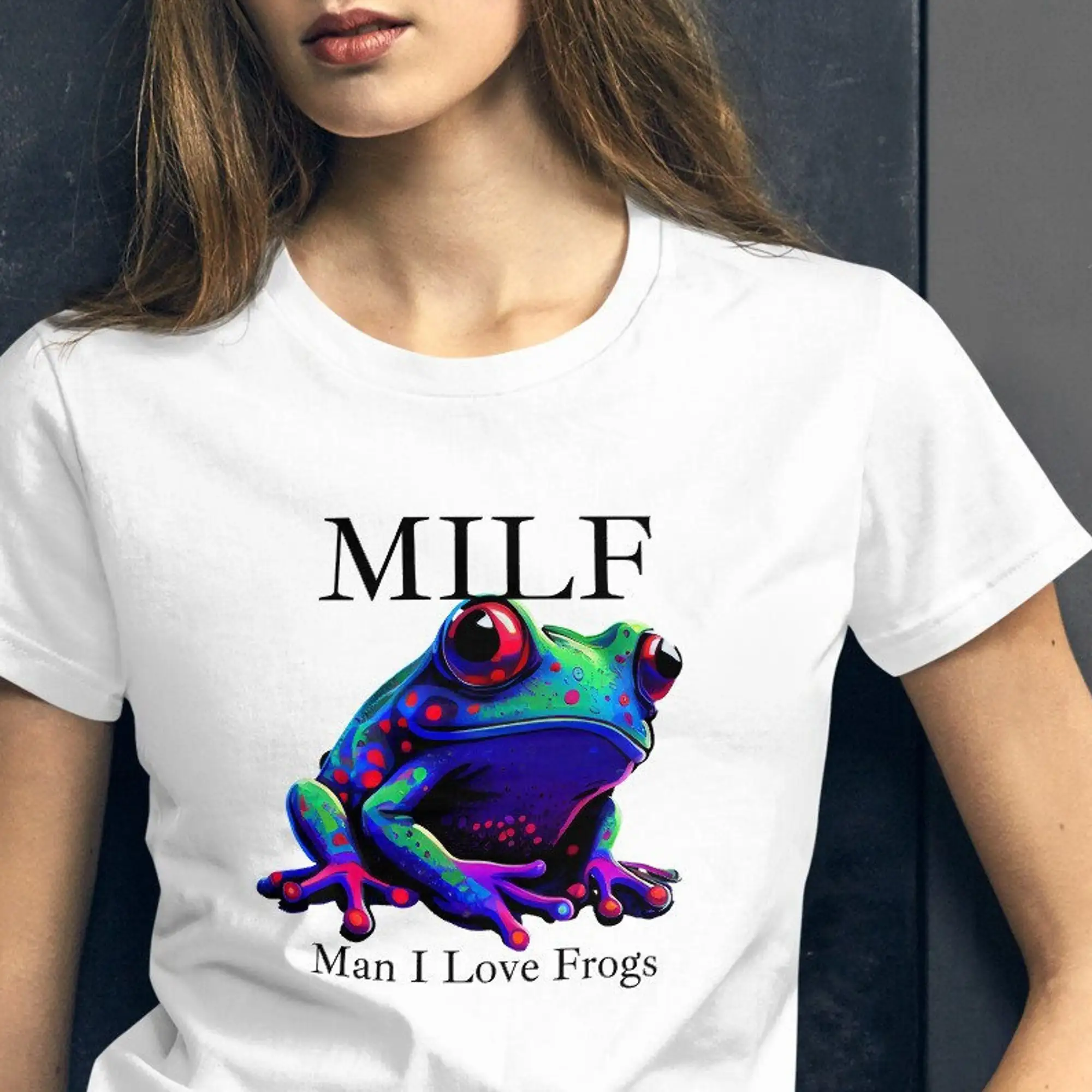 Milf Froggy футболка забавная лягушка влюбленная мама