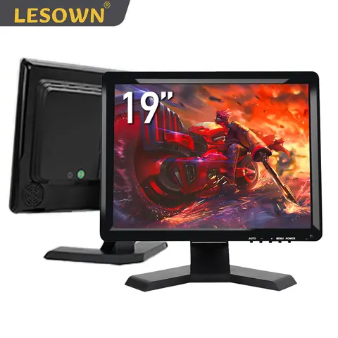 LESOWN-Moniteur LCD 19 pouces, écran industriel, VGA, HDMI, 4:3, 1280x1024 IPS, pour CCTV, PC, bureau, sécurité à domicile, 300Wind/ m2, nouveau