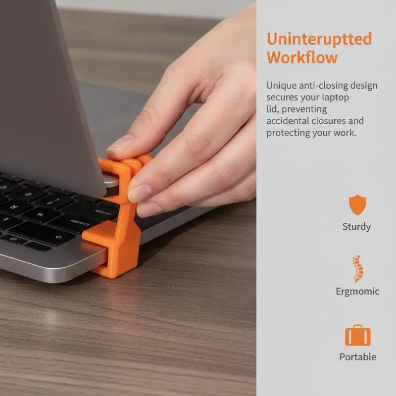 Portable Anti-Closing Laptop Stand & Cooling System Universal, Lid Stopper For Screen, Perfect For Home Office Business Travel