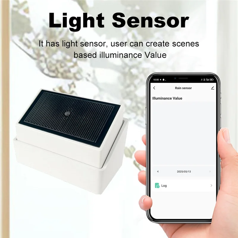 ABGI-Tuya Zigbee Rain Sensor 2-In-1 เครื่องตรวจจับแสงกันน้ํากลางแจ้ง Rain Detector สนับสนุน Tuya APP รีโมทคอนโทรล