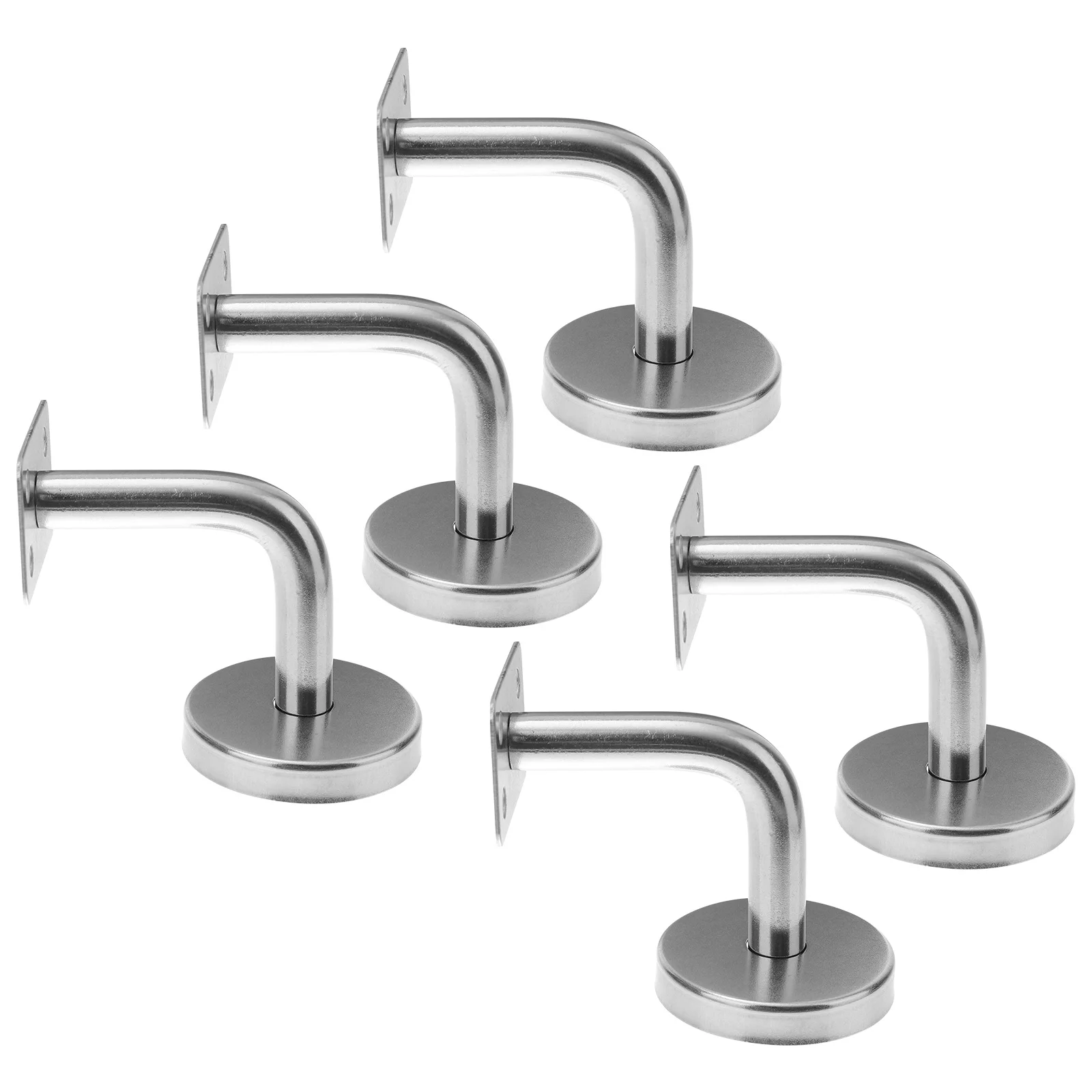 

5 pcs Stainless Steel Handrail Brackets Durable Anti-corrosion Suitable Hotel Restaurant Gym Office Villa Silver Wall Mounted