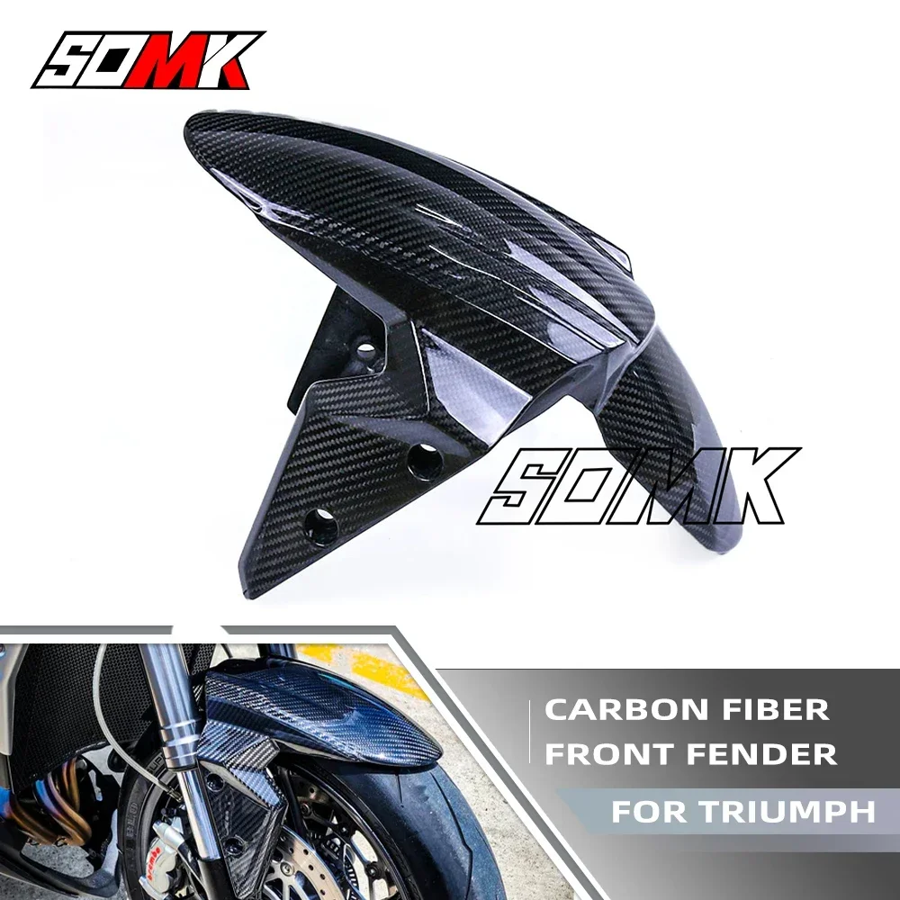 100% Carbon Fiber Front Fender Mudguard For Triumph Street Triple 765 765RS 2017-2021 Motorcycle Wheel Mud Guard Fairing Kits