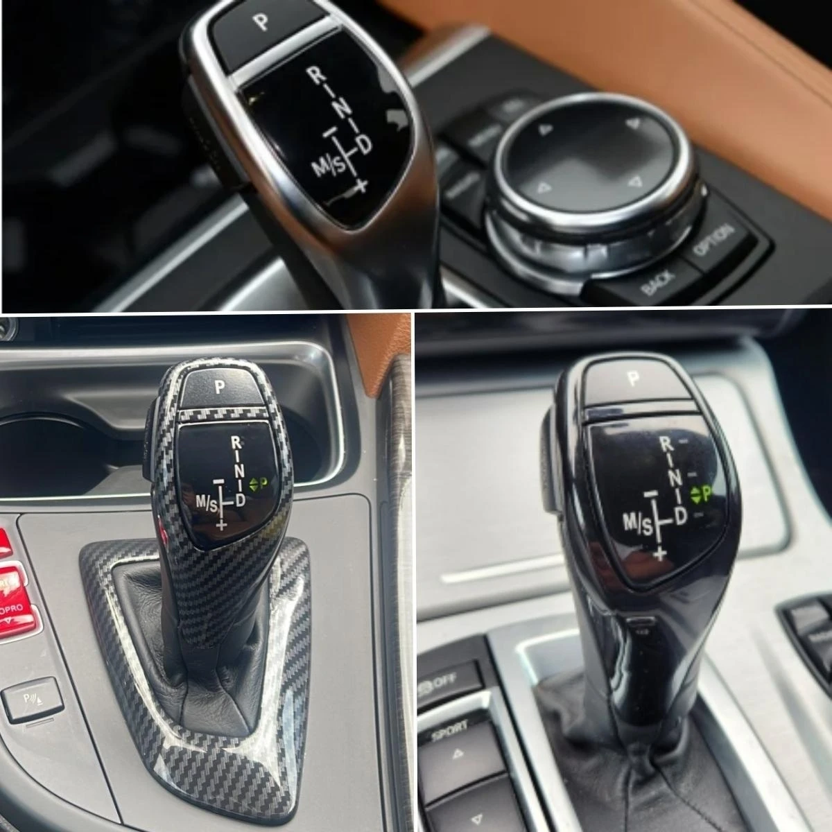Car Trucks Gear Shift Knob Panel Sticker Cover Parts Set For BMW X1 X3 X5 X6 M3 M5 F01 F10 Interior Accessories Trim Decoration