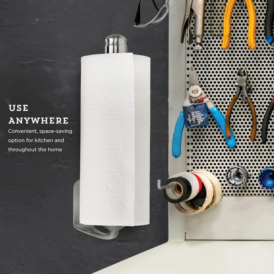 Perfect Tear Wall Mount Paper Towel Holder Patented Design for OneHanded Use Rounded Finial 14Inch Brushed Sier Metal Finish