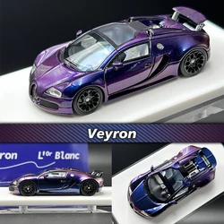 LJM In Stock 1:64 Veyron Purple Carbon Resin Diorama Car Model Collection Miniature Toys