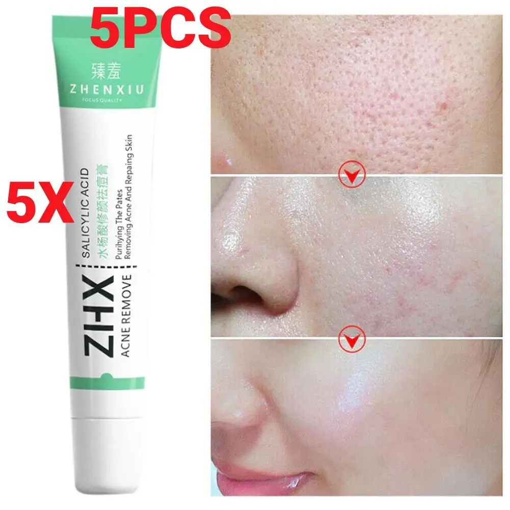 5PCS Hot Salicylic Acid Pore Shrinking Cream Quick Elimination Large Pores Remove Blackehead Tighten Face Smooth Skin Care