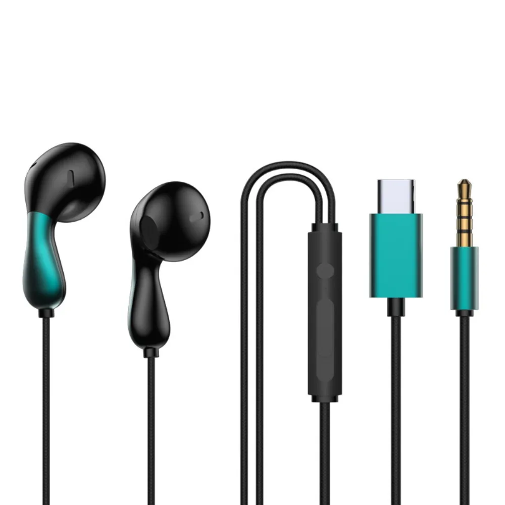 Wired In-Ear Wired Earphone 3.5mm Type C Headphone With Mic Headset Earbuds Surround Bass Aux Earphones 3.5mm Type C Earphone