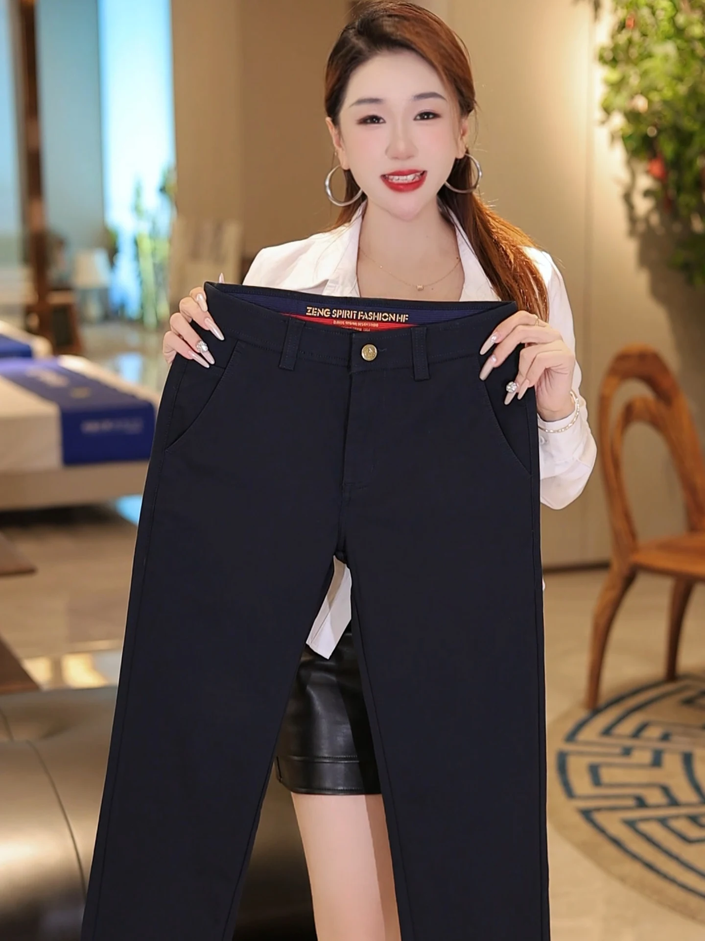 

Высококачественные мужские повседневные брюки Slim Fit из утолщенного флиса для бизнеса, весна-лето, новинка, универсальные, с эффектом похудения