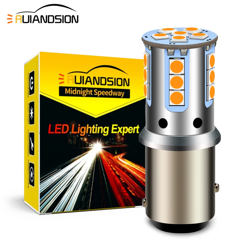 Светодиодные лампы Ruiandsion 1157 BAY15D 1156 BAZ15D 3030 SMD 10-60 в, лампы для стоп-сигналов P21/5 Вт, автомобильные, грузовые, задние фары 7,2 Вт