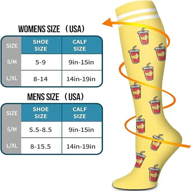 6 Pairs Versatile Multicolor Compression Socks, Breathable and Athletic for Runners, Comfortable Summer Daily Wear for Women & Men