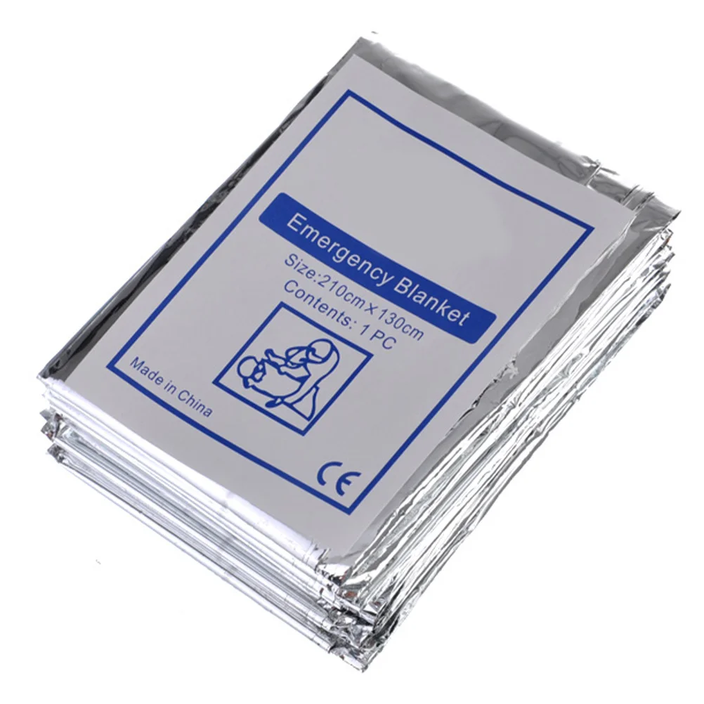 Outdoor Emergency Reflective Warm Blanket 210cm130cm Survival Insulation Waterproof Wind Rain Cold Protection Blanket