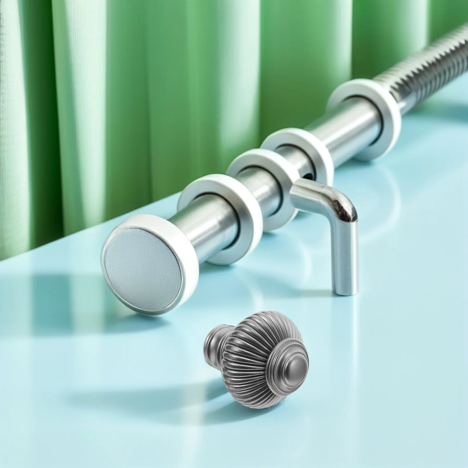 

2Pcs Curtain Rod Finials Plastic Stable End Caps for 16mm Poles Living Room Bedroom Bathroom Decorative Window Treatment Finials