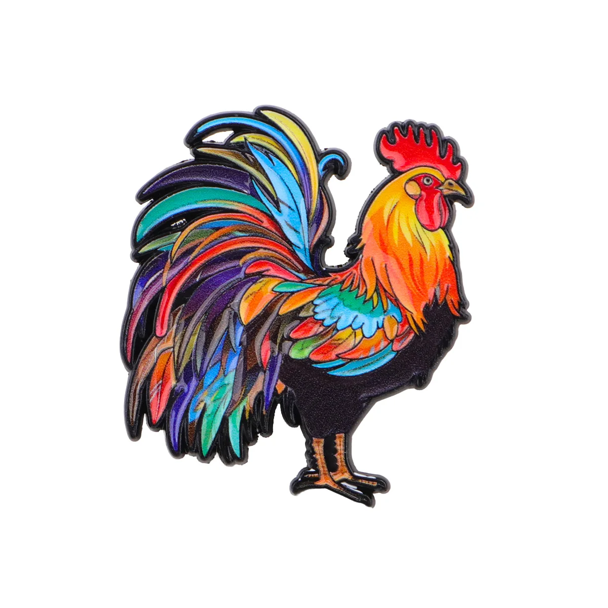Colorful Rooster Enamel Pin Cute Chicken Brooch Lapel Pins Badge on Backpack Clothing Accessories Creative Jewelry Friends Gifts - view 6