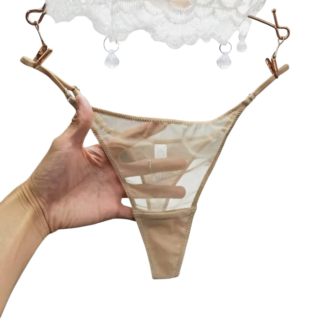 Lace Mesh Women Briefs Sexy Thong Transparent Panties Underwear Low Waist Girls G String Seamless Lingerie Fitness T Back