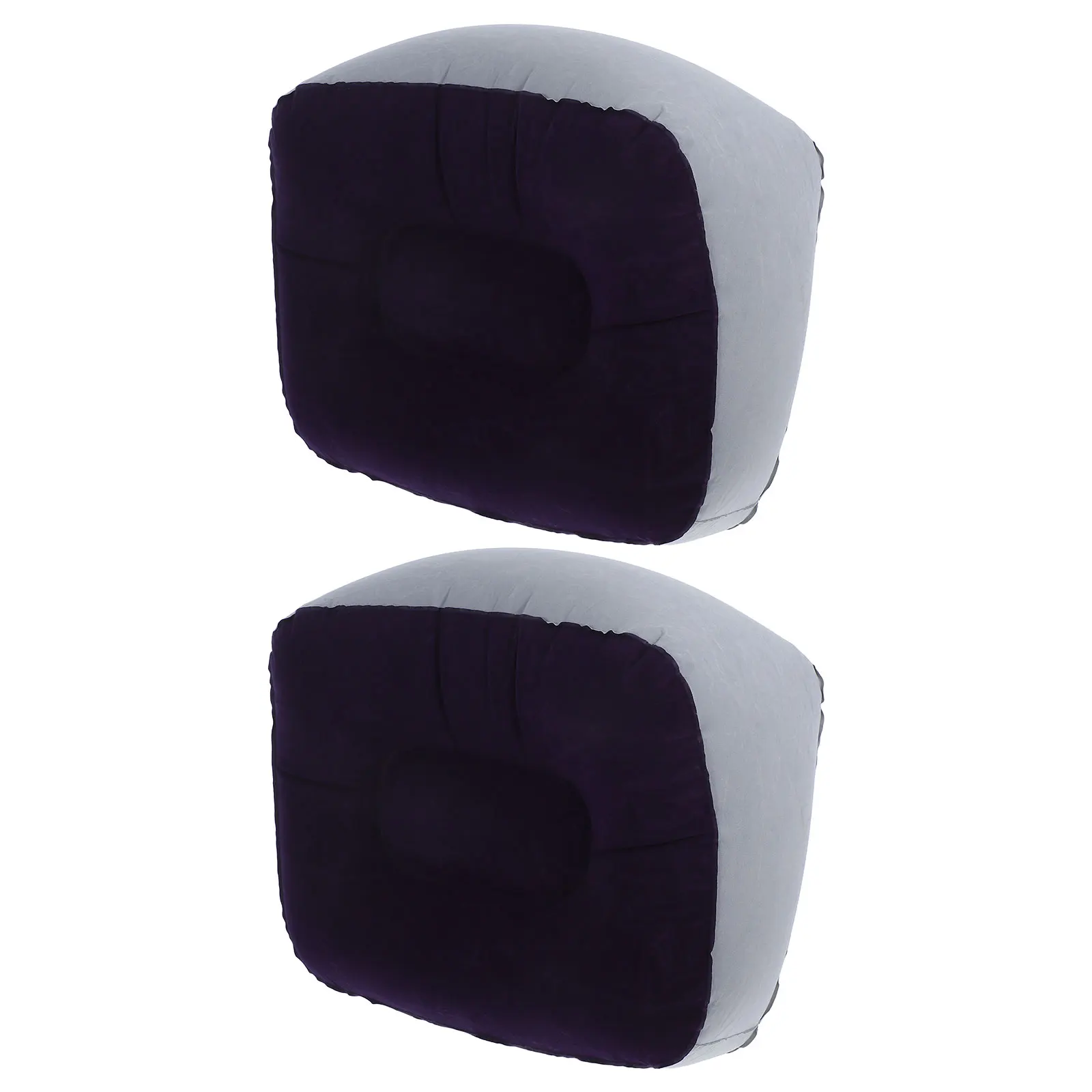 

2 pcs Inflatable Foot Rest Pillow Portable Travel Stool Cushion Office Fabric Improve Circulation Reduce Swelling