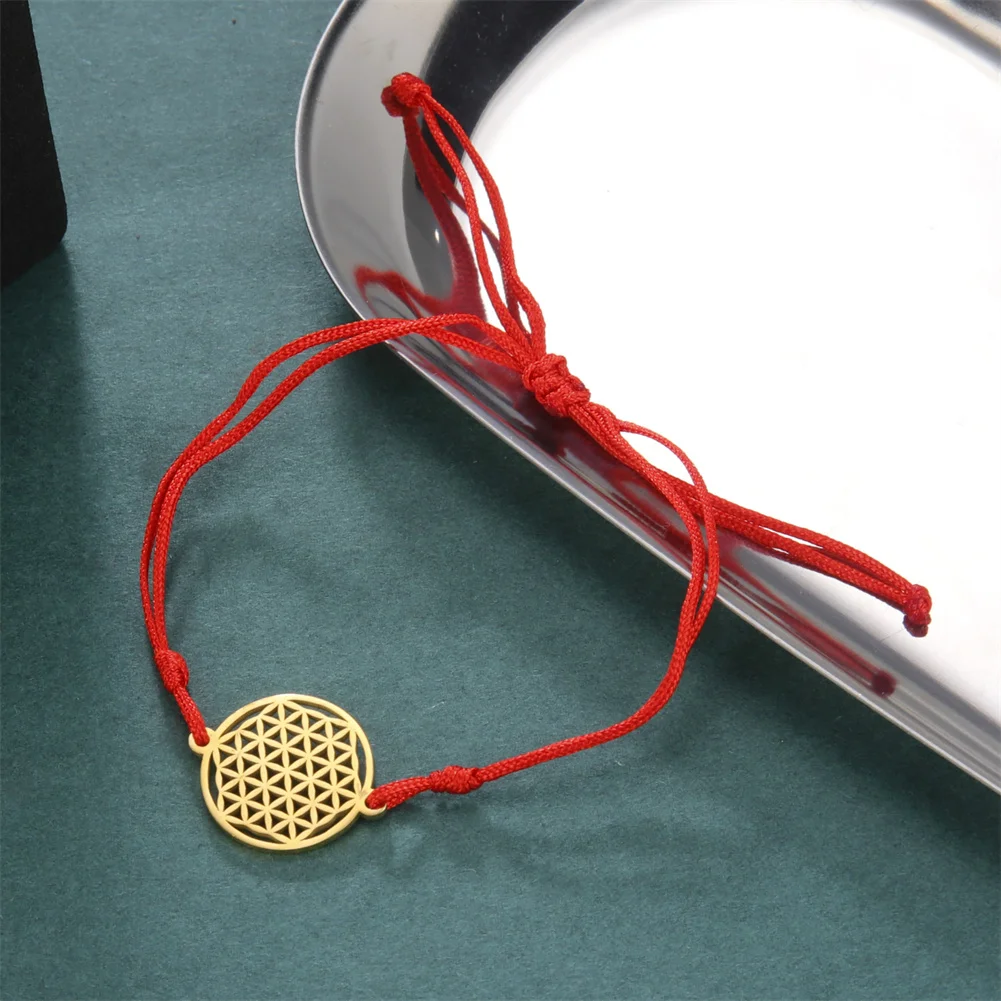 Unift Flower of Life Handmade Bracelet for Women Stainless Steel Mandala Charms Bracelets Fashion Lucky Jewelry Birthday Gift