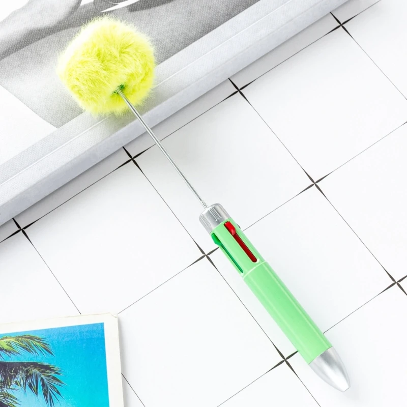 Multicolored Ballpoint Pen 4 Color in 1 Beadable Pen Retractable Ballpoint Pen for Christmas Stocking Fillers