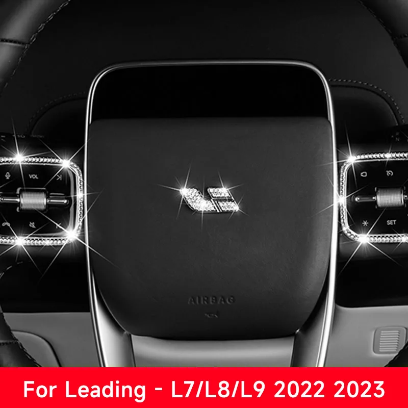 

Suitable For LiXiang L7 L8 L9 Car Logo Patch Aluminum Alloy Drill Stick Steering Wheel Logo Front Rear Auto Decor Stickers