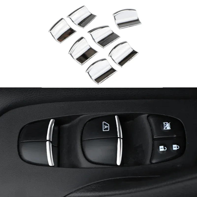 For Nissan X-Trail T32 Qashqai J11 Teana Maxima Rogue Versa March Serena Juke Terra Door Window Switch Lift Button Cover Trim