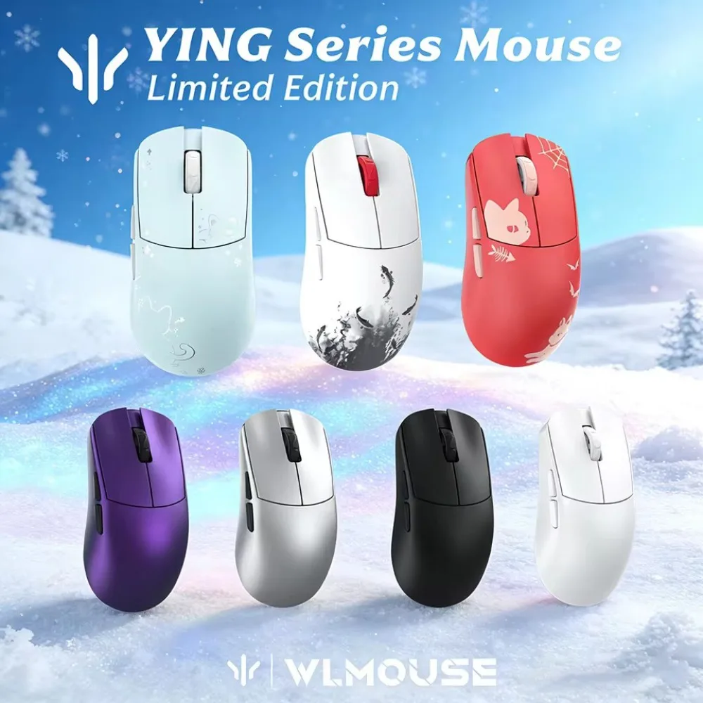 WLMOUSE YING Series Gaming Mouse 47g Lightweight Magnesium Alloy Paw3950HS Sensor 8K Wireless Omron Optical Switch FPS Mouse