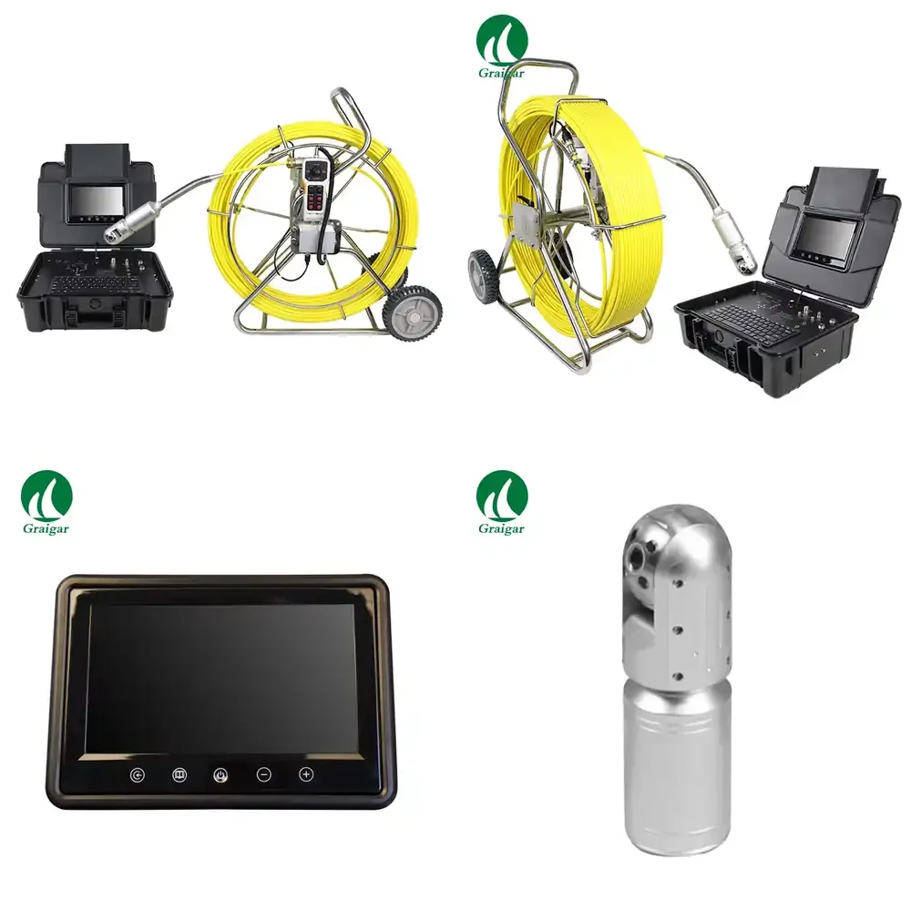 916CDKS-C50PT for Drain Plumbing Pipe Inspection 360 View Head 9 inch Color TFT Waterproof Borescope