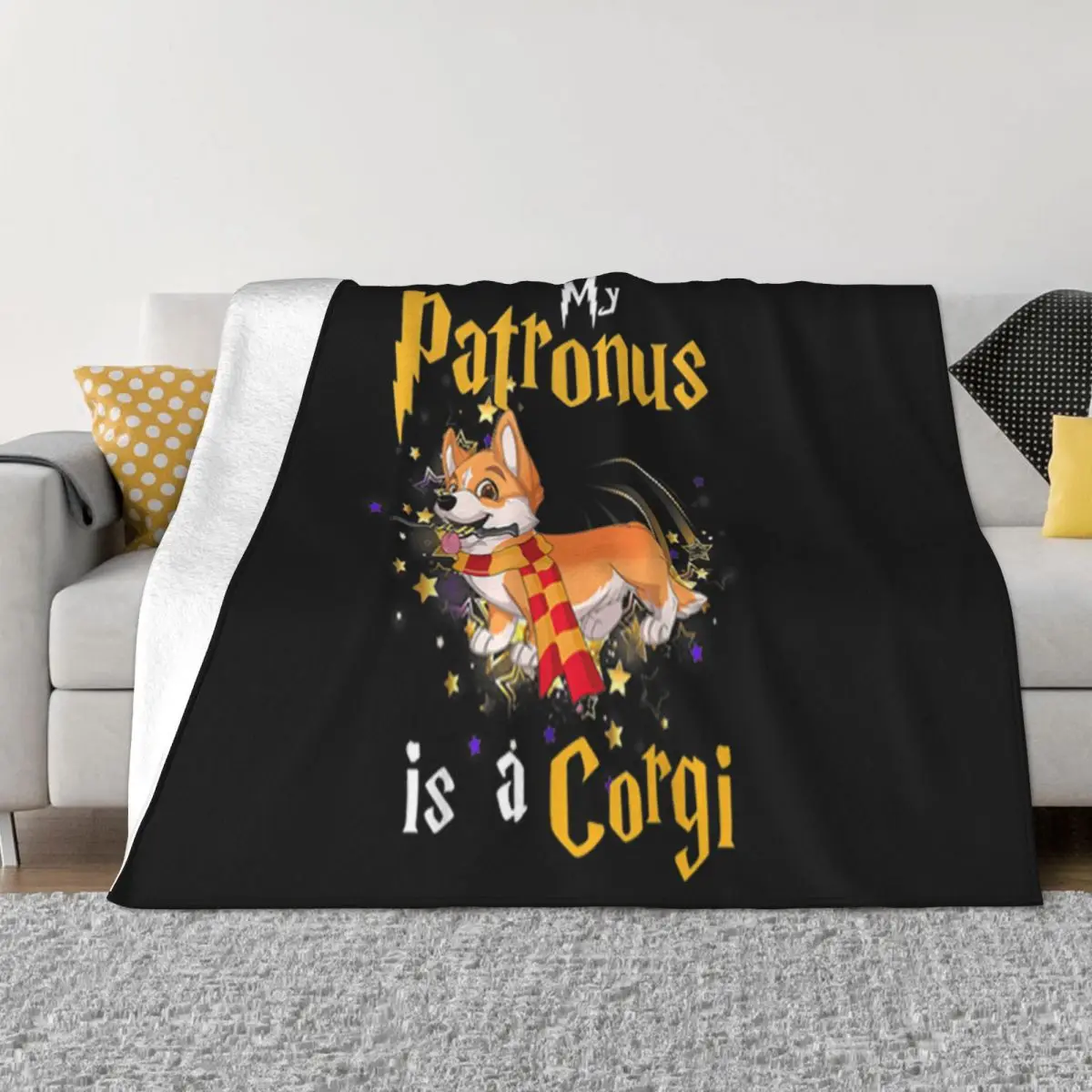 Awesome My Patronus Is A Corgi Halloween And Christmas Gift Autumn Better Personalized Throw Blanket