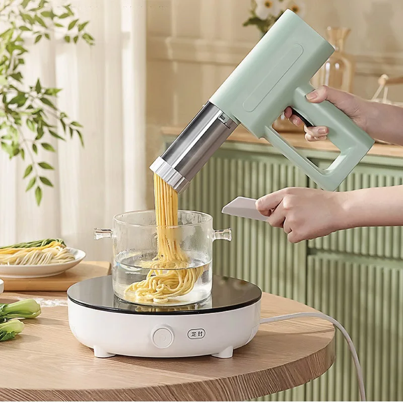 5 Molds Home Kitchen Noodle Machine Wireless Handheld Electric Noodle Gun Portable Automatic Dough Pressing Machine 1500mAh