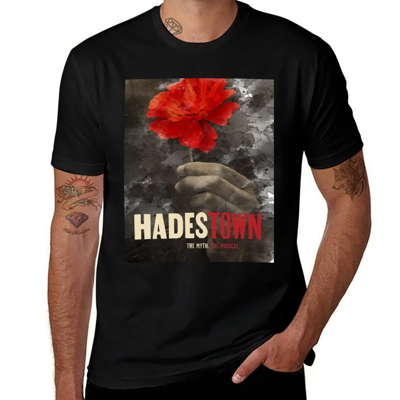 

Poster of the Musical Hadestown in watercolor T-Shirt anime tshirt t shirts for man pack white T-Shirt
