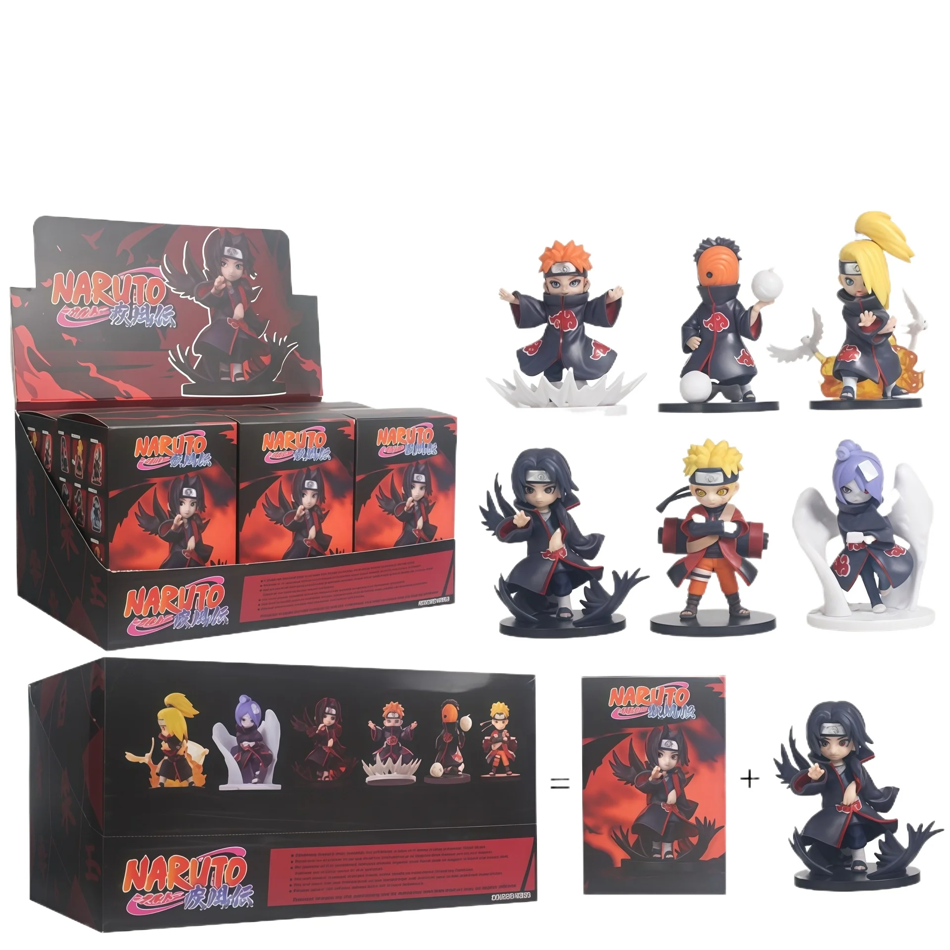 Brandneue Naruto Shippuden Akatsuki Arc Series Trendige Blind Box Spielzeuge Mystery Box Überraschungs-Actionfigur Geschenk-Deko