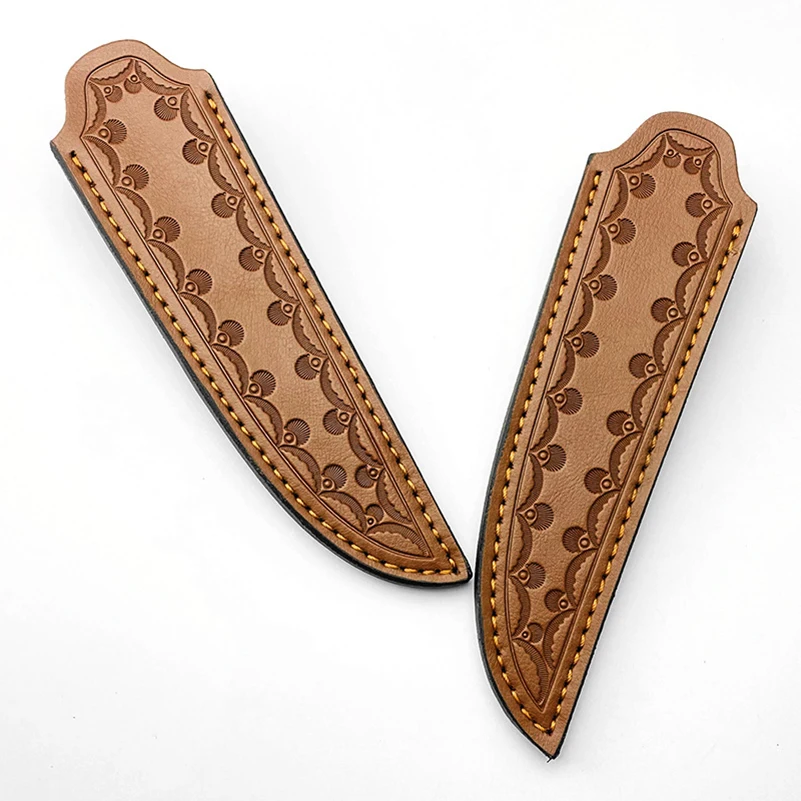1pc Genuine Cowhide Fixed Blade Knife Scabbard Outdoor Straight Knives Cow Leather Sheath Cover Storage Bag Pants with Belt view 4
