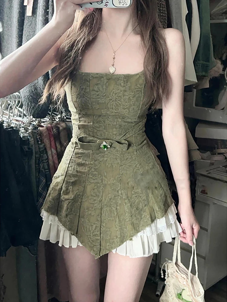 

Новый комплект в китайском стиле: женская короткая юбка с кружевной отделкой и топ, летний модный наряд, юбка-полусолнце.