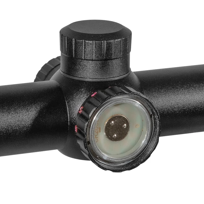 Imagem -06 - Compact Hunting Rifle Scope Visão Óptica Iluminada Vermelha p4 Reticle Riflescope Flip-open Lens Caps And Rings 45x20