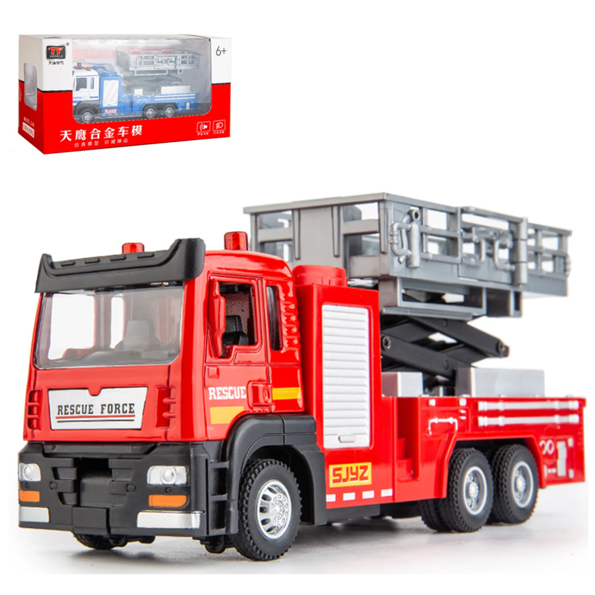 Liga locomotiva fogo levantamento simulação de motor de incêndio engenharia carro som e luz pull-back modelo de carro brinquedo b329