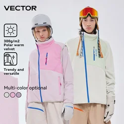 VECTOR Herren und Damen Color Clash Fleece Weste Mittelschicht Wärmesperre Warm Schnelltrocknend Ski Outdoor Sport Skifahren Wandern