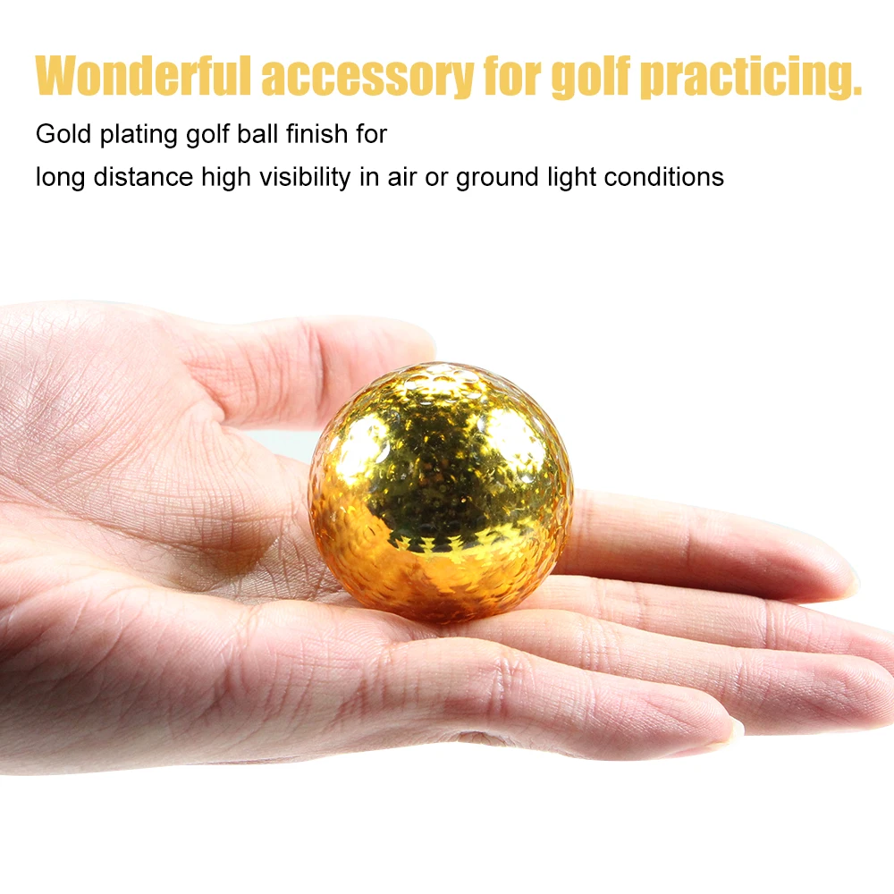 Dia About 42.7mm 6Pcs Plated Golf Ball Fancy Match Opening Goal Best Gift Durable Construction For Sporting Events