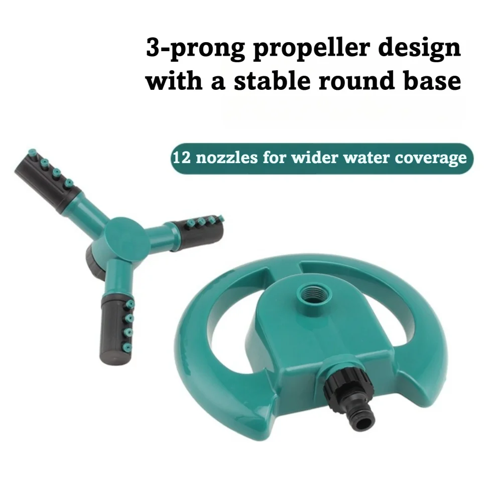 Automatic Rotating Water Sprinkler 360-Degree Rotation Three-Pronged Garden Irrigation Sprinkler Outdoor Grade Full Coverage