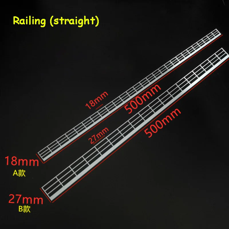 Simulation Stairway Oblique/Straight Guardrail Model Diy Building Scene Railing Materials Diorama kit 1Pcs