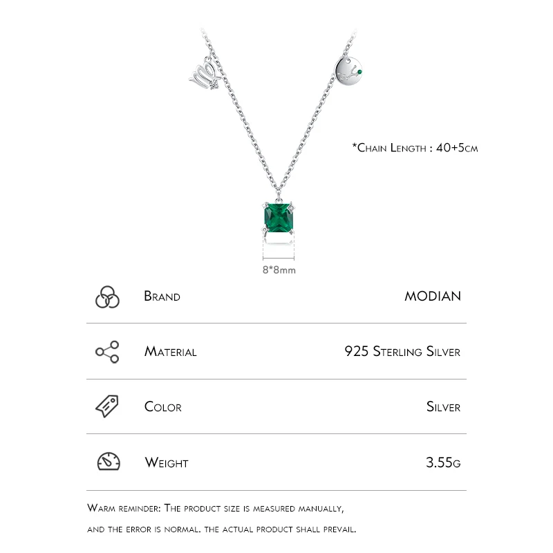 Modian 925 Sterling Silver Rainbow Zirconia Scorpio Birthstone Zodiac Sign Symbol Charm Pendant Necklaces For Women Fine Jewelry